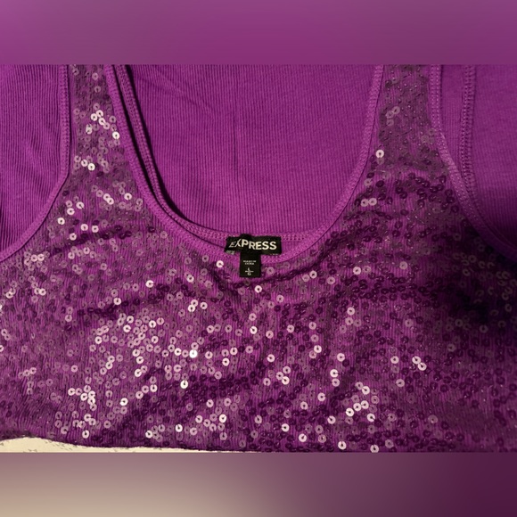 Express, purple, super soft and comfy sequined tank! - Picture 1 of 3